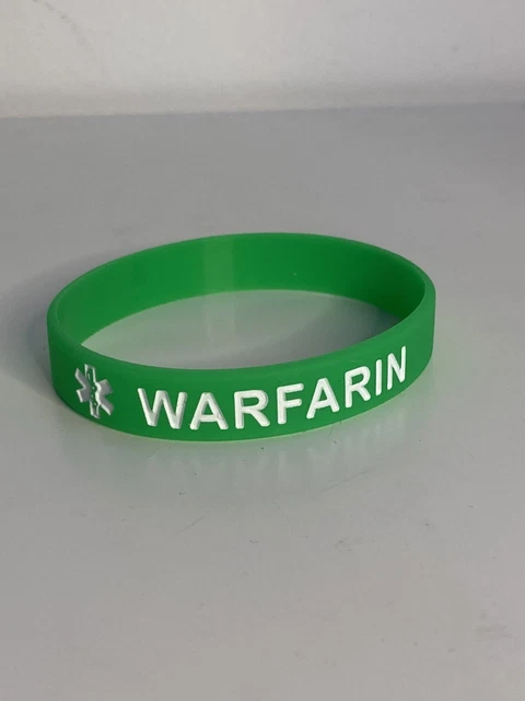 Pulsera anticoagulante médico alerta médica de warfarina verde anticoagulante anticoagulante Reino Unido