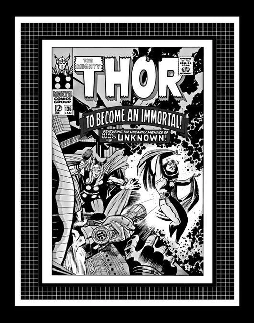 Jack Kirby Thor #136 Rare Production Art Cover Monotone