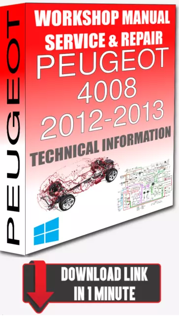 Service Workshop Manual & Repair PEUGEOT 4008 2012-2013 +WIRING |