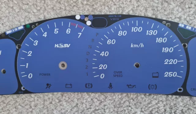 VT VX Holden Commodore 250kmh HSV Blue Dial Dash Fascia suits SS WH & VU Ute 2