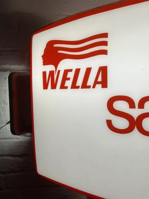 WELLA Vintage Leuchtreklame Friseur Salon Reklame 70er Jahre  "Neon"  Werbung 3