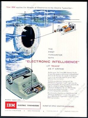 1956 IBM electric typewriter photo Electronic Intelligence vintage print ad