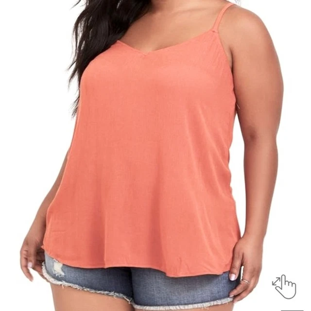Torrid Sophie Crinkle Gauze Swing Cami Size 2 Plus Size Pink/Coral