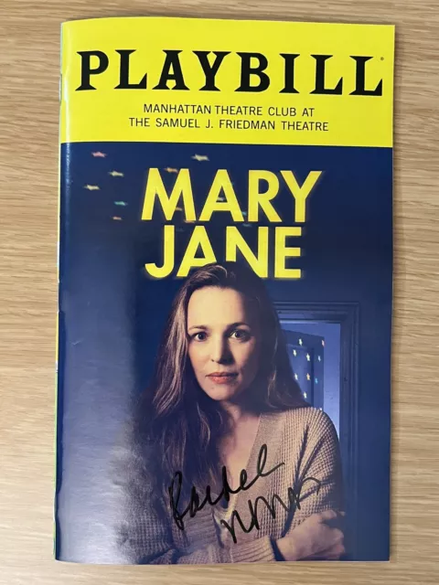 Mary Jane Playbill Signed Rachel Mcadams Broadway Debut Opening Night Play