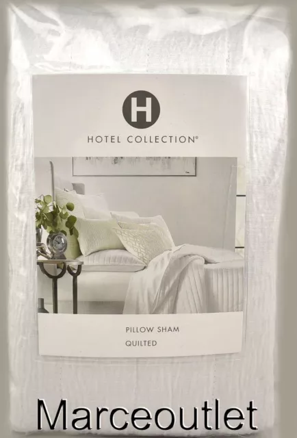 Hotel Collection Diamond Lattice KING Quilted Pillowshams White