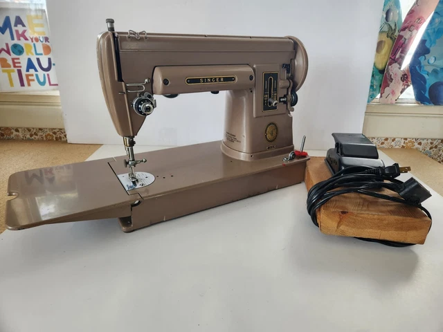 VINTAGE 1950'S SINGER Heavy Duty Sewing Machine Model 301A with Pedal ...