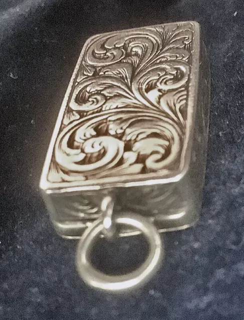 *SCARCE Miniature Victorian Silver Vesta Match Case 1855 Chatelaine Pendant