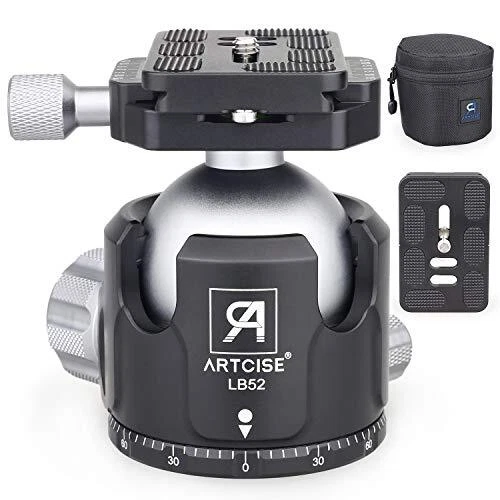 Low Profile Ball Head Tripod Mount Ball Head 52MM Diameter  LB52 All Metal CNC