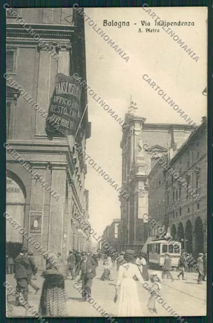 Bologna città via Indipendenza Tram cartolina QQ8818