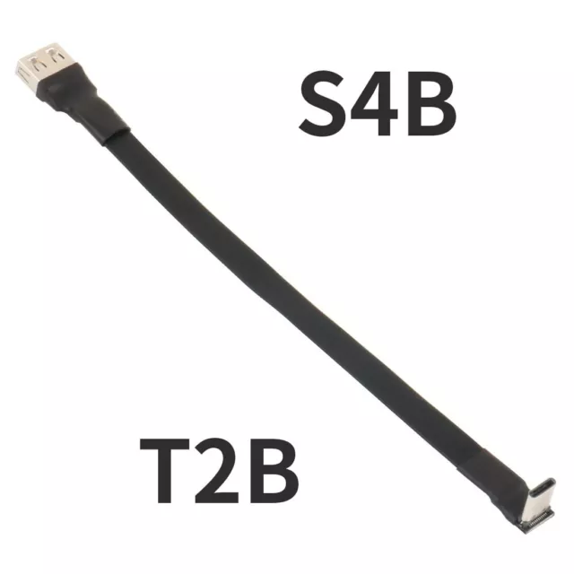 USB 3.1 Type C to A Flat Extension Ribbon Cable Male to Female 90 Slim Flexible