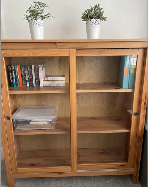 IKEA HEMNES GLASS sliding door bookcase/display (rare as discontinued) £45.00 PicClick UK