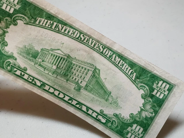 Nice 1934 $10 Ten Dollar Silver Certificate Note Blue Seal, A76 7