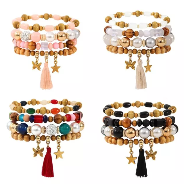 Star Beads Bracelet Butterfly Charm Bangles Bracelet  Women