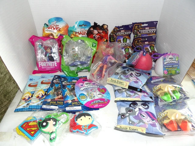 Large Variety Lot of 23 Small New in Package Toys + 2 open Most are Mystery Toys