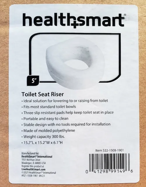 ¡Elevador de asiento de inodoro Health Smart 5 pulgadas! *Nuevo en caja*