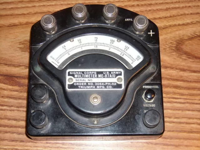 Vintage Military Signal Corps Us Army Me-87 A/U Multimeter Model 380 Ratrod ??