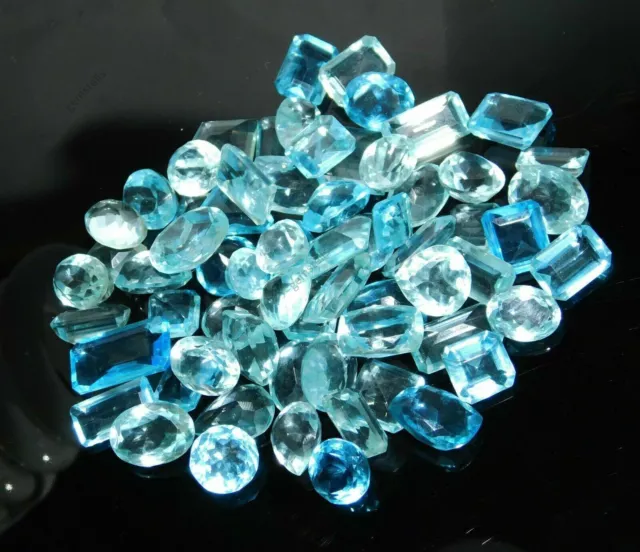 150 Ct Natural Untreated Aquamarine Loose Gemstones Blue Mix Shape Certified LOT 2