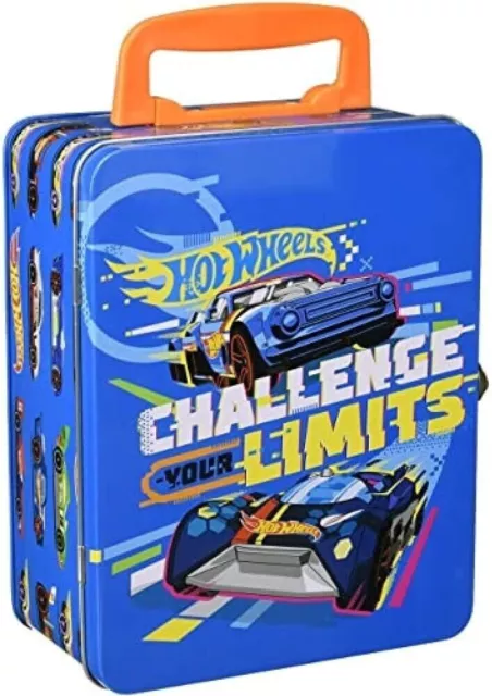 Hot Wheels Cars Collecting Case Die Cast vehicles Storage Carry Tin Holds 18 Car