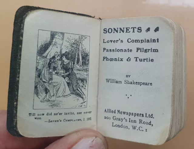 Miniature Antique Book - William Shakespeare - Sonnets