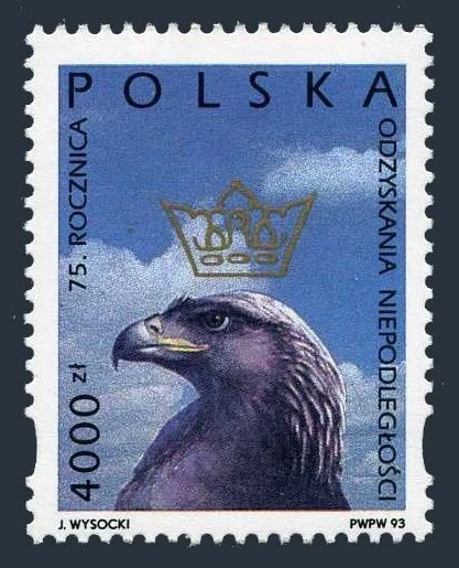 Poland 3179,3180 sheet,MNH.Michel 3472,Bl.124. Independence-75,1993. Eagle,dove.