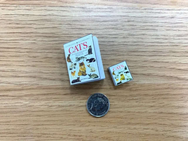 Dollshouse Miniature Books / Cat Book / 1/12, 1/6 or 1/4 Scale / Mini Books