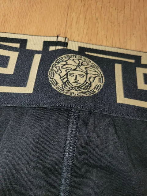 Authentic Men's Versace Greka Border Cotton Briefs Black Size 6 (US Size L) 3
