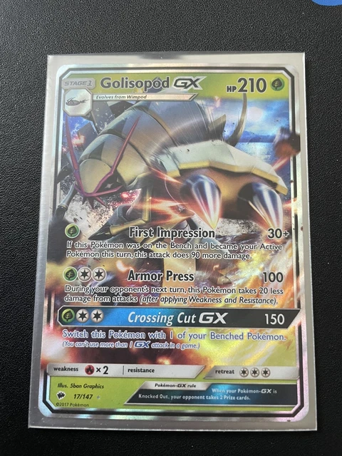 Golisopod GX - 17/147 Holo Rare Burning Shadows Pokemon Card  -
