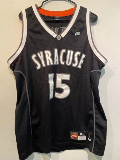 NIKE CARMELO ANTHONY #15 MELO 2002 SYRACUSE ORANGE SWINGMAN BLACK JERSEY Size XL