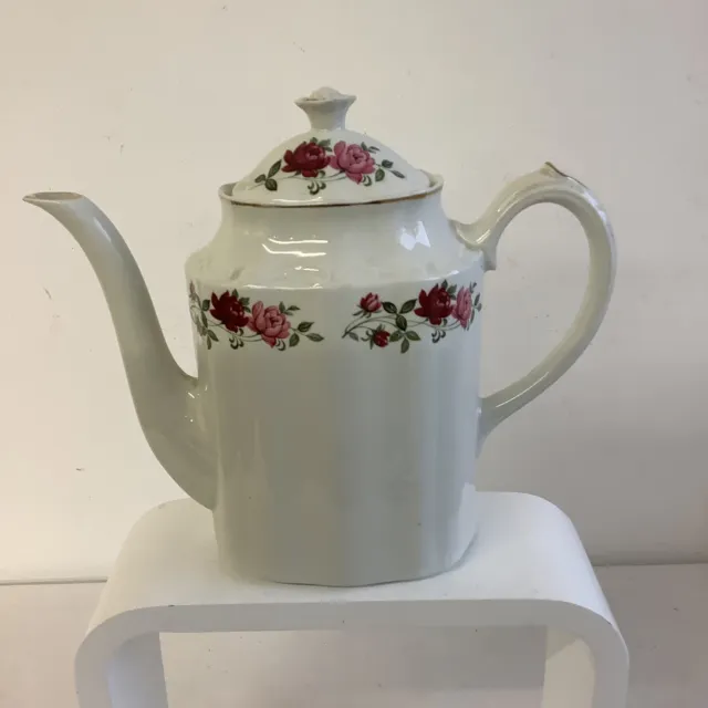 Ridgway Ironstone Floral Flower Tall Ceramic Teapot Coffee Pot