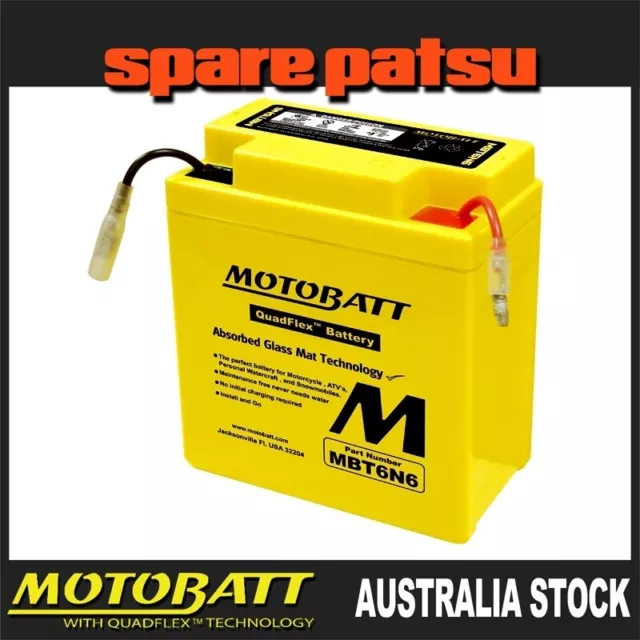 MOTOBATT MBT6N6 AGM BATTERY 6V 6Ah HONDA XL350 XL250 XL175 XL100 MT250  MT125