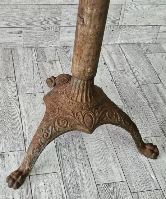 Vtg Claw Foot Cast Iron Table Base Stand 3 Leg Feet Pedestal Cast Iron?