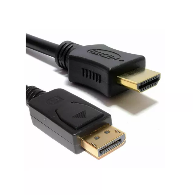 DisplayPort DP Male to HDMI Male Cable Converter Adapter for HP/DELL PC 2M