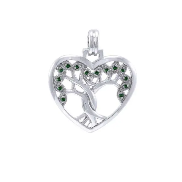 Tree of Life Heart Pendant .925 Sterling Silver Gem Peter Stone Fine Jewelry