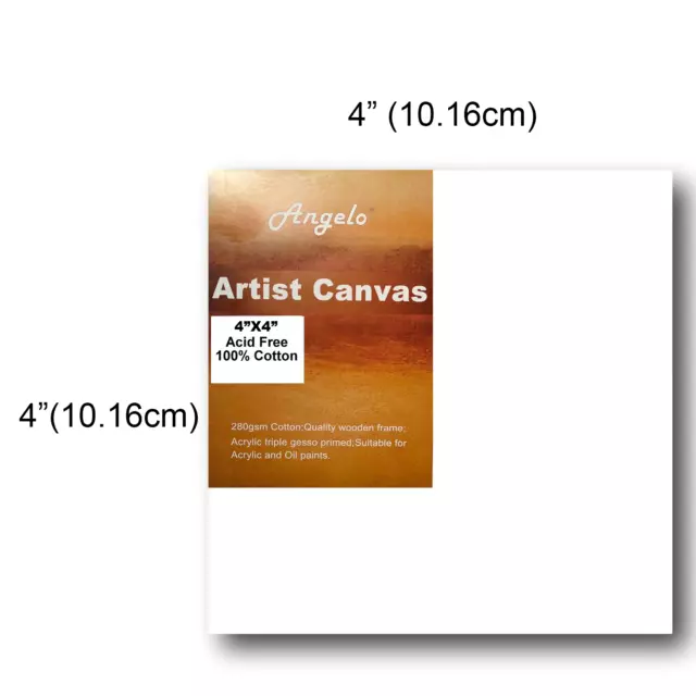 Artist Stretched Blank Canvas 4"X4" 10cm x 10cm Canvases Wholesale Bulk Art