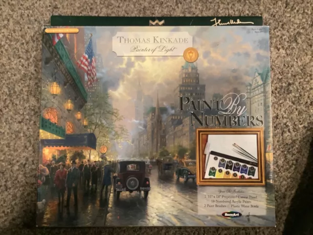 Thomas Kinkade Paint by Numbers New York Fifth Avenue RoseArt Painting Kit 9751