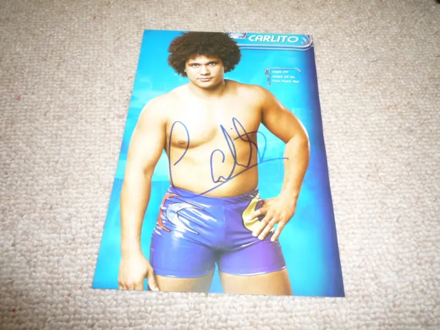 CARLITO signed Autogramm 20x25 In Person WWE
