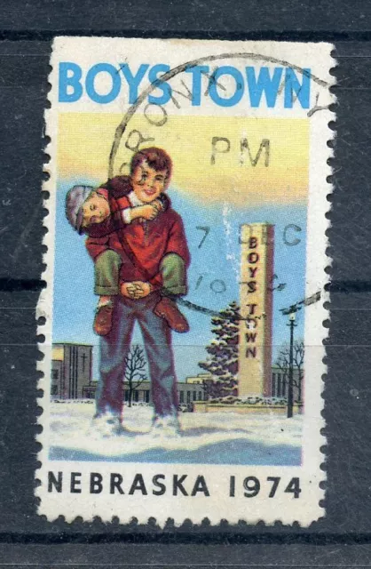 Erinnophilie / Stamp Timbre France Vignette Boys Town Nebraska 1974