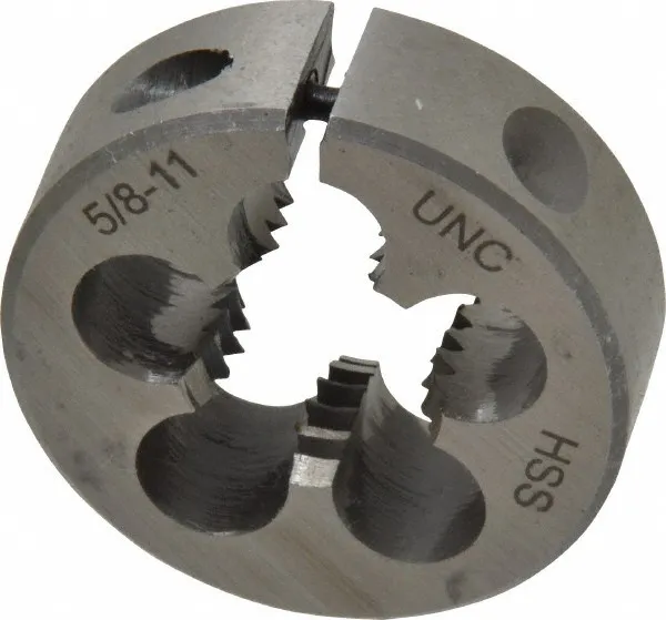 Value Collection 5/8-11 UNC HSS Round Adjustable Die 1-1/2" OD, RH Thread