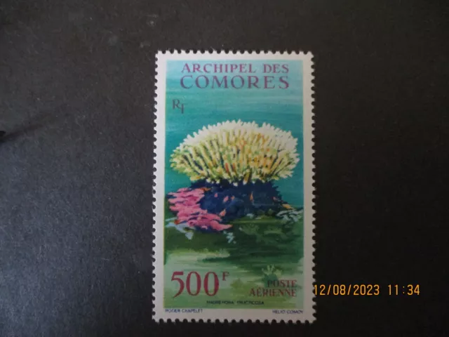 Comoro Islands C6 MNH High Value 1962 Airmail Coral CV$25