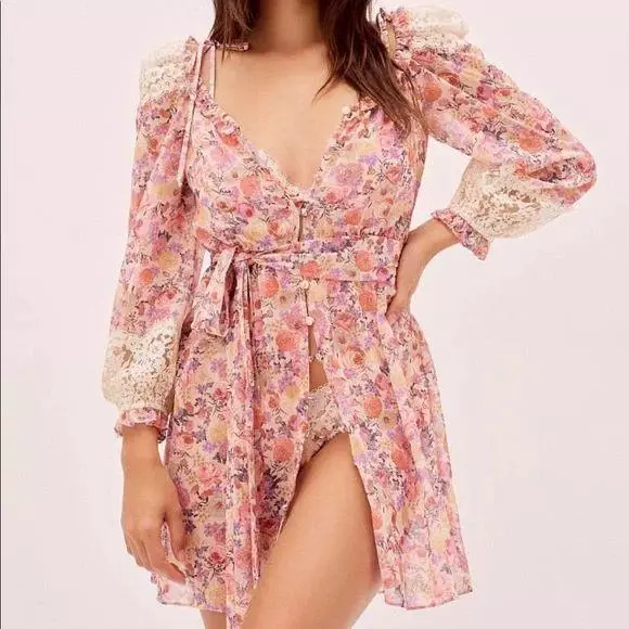 Victoria's Secret For Love And Lemons Gardenia Robe/Dress S *Floral* New!