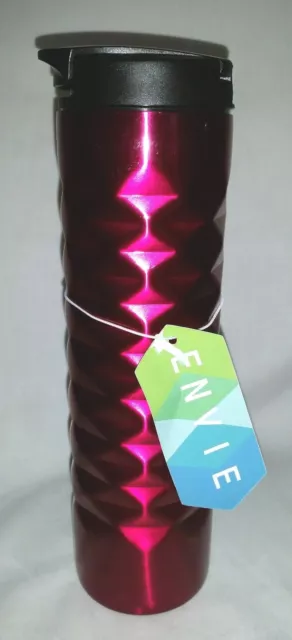 New Red ENVIE Hot or Cold Travel Tumbler 18 fl oz Textured Stainless Steel Mug