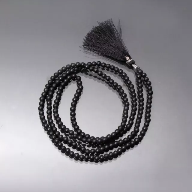 Natural Black Onyx Smooth Round Beaded Japa mala, 4.5 mm Black Onyx Jewelry