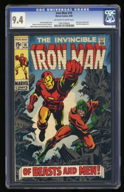 Iron Man #16 CGC NM 9.4 Off White to White Marvel 1969