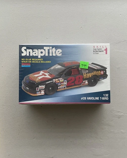 1991 Monogram 'SnapTite' 1:32 Havoline T-Bird #28 | Sealed Model Car Kit