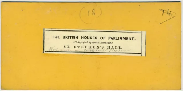 Stéréo circa 1870. Londres. St. Stephen's Hall. London. Angleterre. England. 2