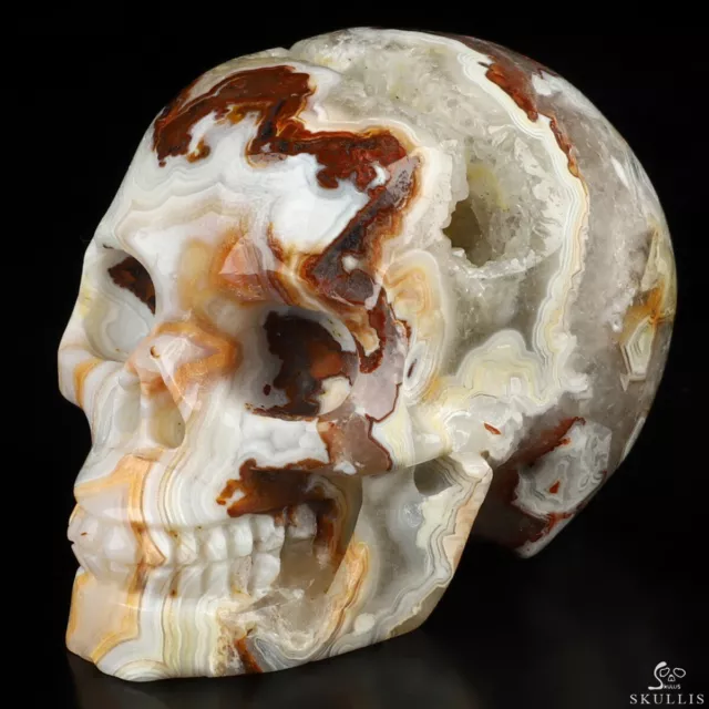 Gemstone 2.0" Red Crazy Lace Agate Hand Carved Crystal Skull, Realistic