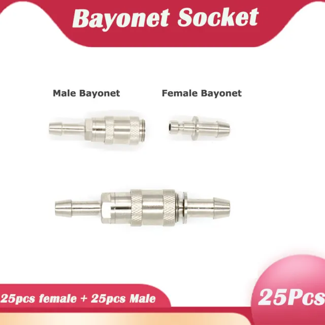 25Sets A4+A6 NIBP/ Blood Pressure Cuff Connector Connectors Metal Bayonet socket