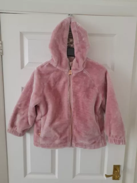 Giacca in pelliccia sintetica rosa Ted Baker con cappuccio taglia 7-8 anni/128 cm