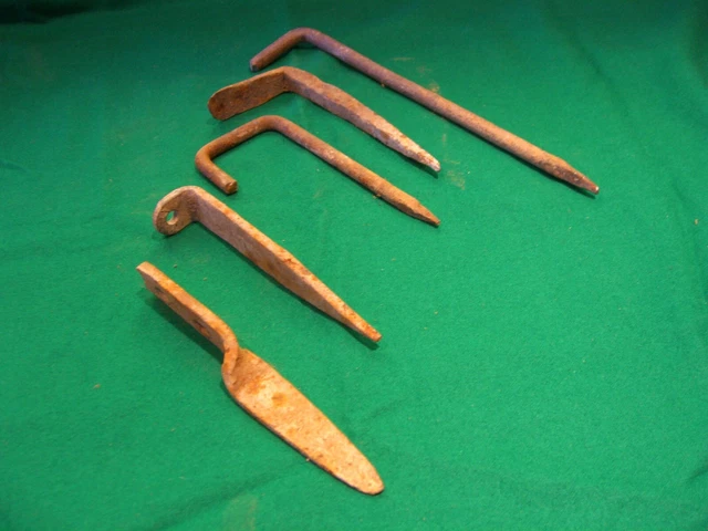 Old Iron Blacksmith Forged Hooks And Brackets