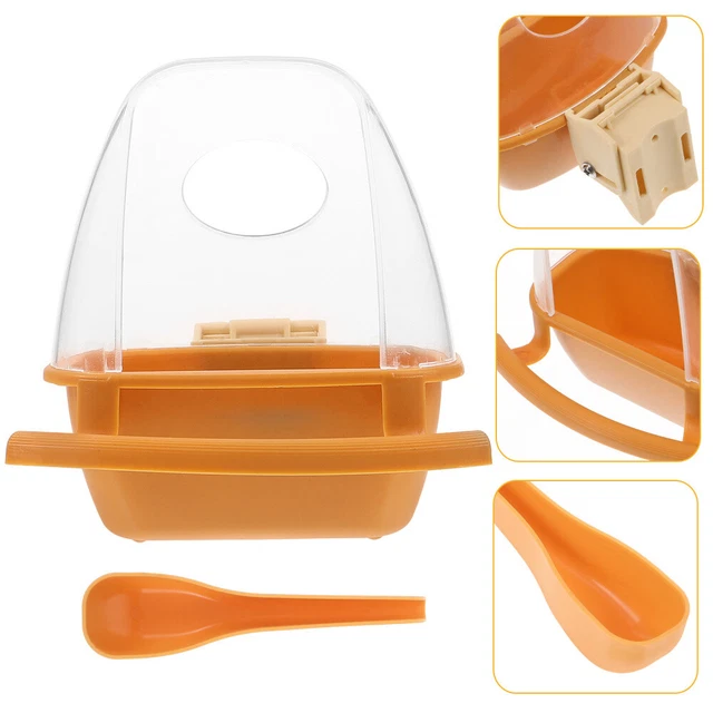 Alimentador de comida para jaula para pájaros loros contenedor de comida contenedor de plástico para alimentos para aves al aire libre